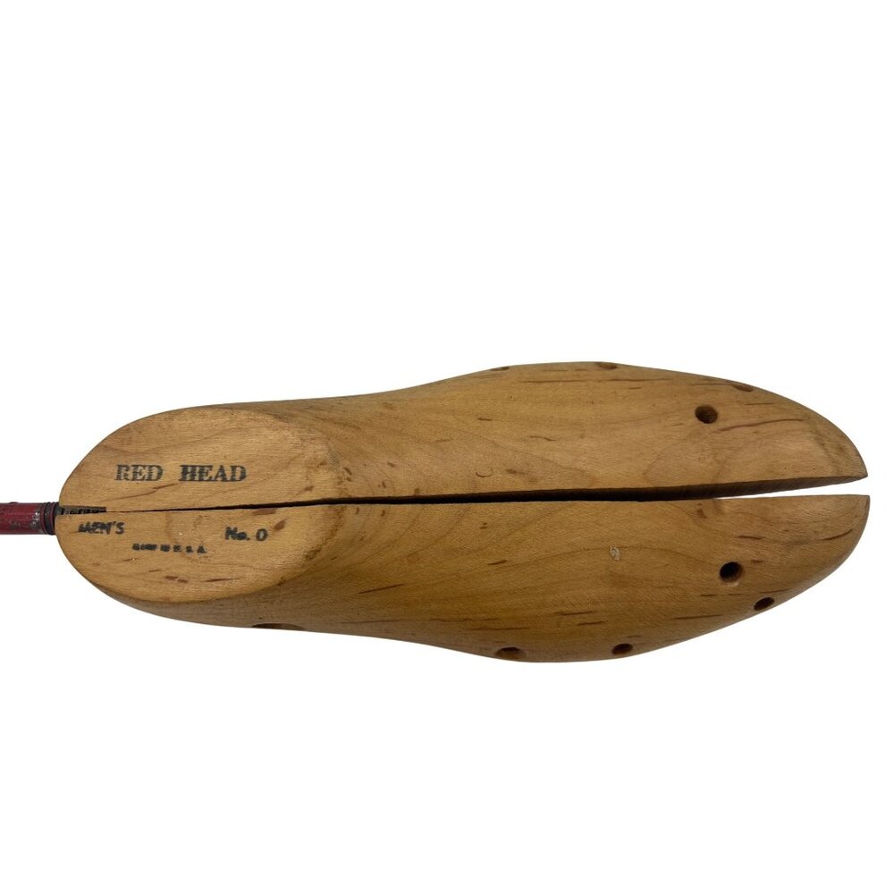 Vintage Red Head Mens No 0 Shoe Stretcher & Unmarked Womens Wood Pair USA Pair - Picture 2 of 9